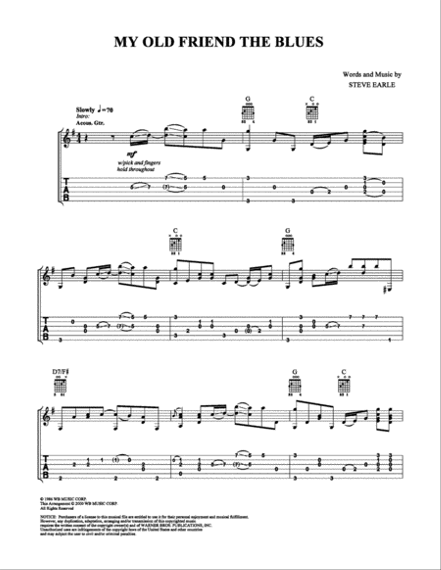 My Old Friend The Blues Electric Guitar scores gallery preview page 1