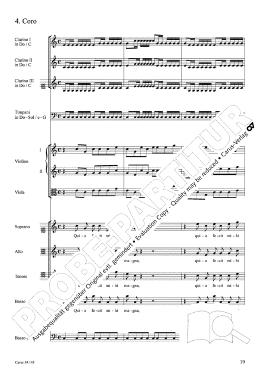 Magnificat in C major 4-Part scores gallery preview page 20