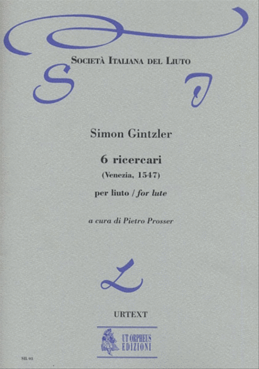 6 Ricercares (Venezia 1547) for Lute Lute scores gallery preview page 1