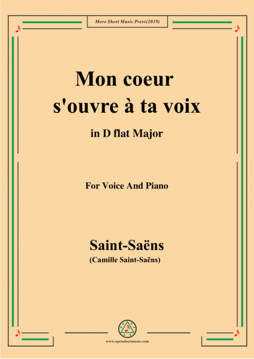 Saint-Saëns-Mon coeur s'ouvre à ta voix,from 'Samson et Dalila',in D flat Major,for Voice and Piano image number null