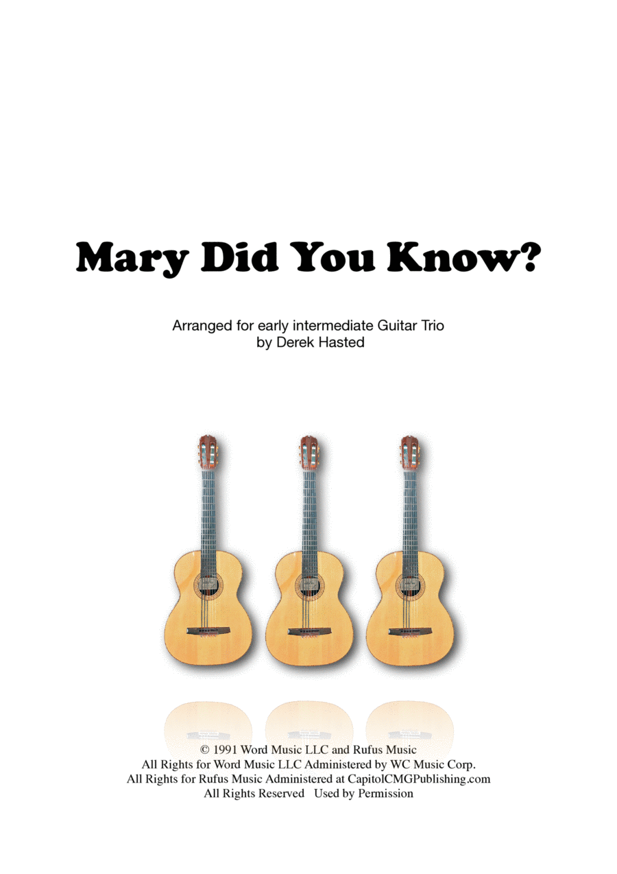 Mary, Did You Know? Guitar Ensemble scores gallery preview page 1