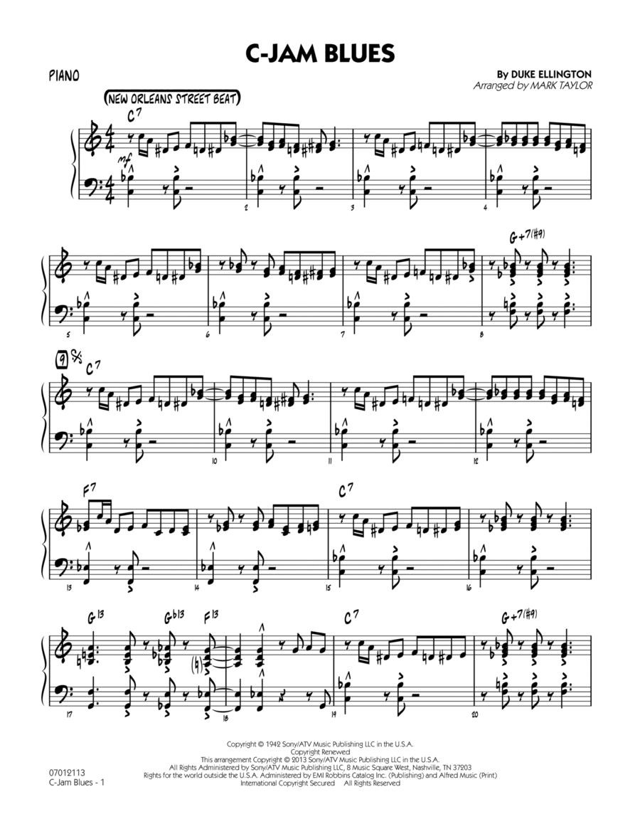 C-Jam Blues (arr. Mark Taylor) - Piano