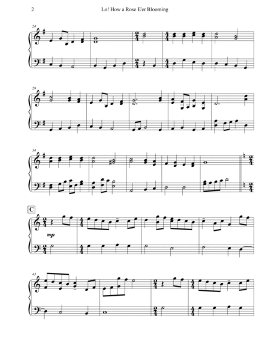 Lo! How a Rose E'er Blooming (Marimba Solo) Marimba scores gallery preview page 2