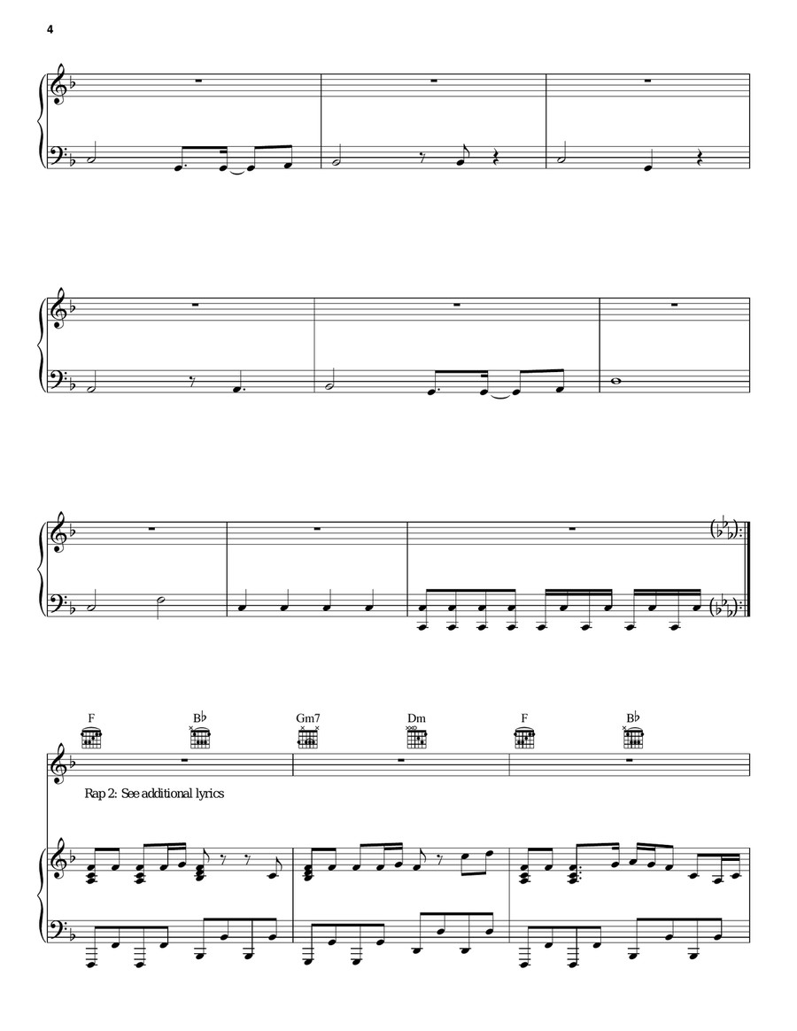 Everything Is Awesome (from The Lego Movie) (feat. The Lonely Island) Piano, Vocal, Guitar scores gallery preview page 4