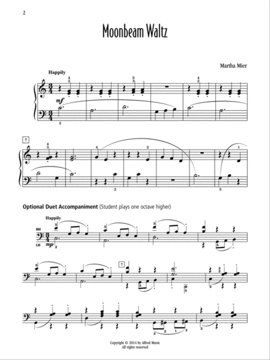 Moonbeam Waltz Easy Piano scores gallery preview page 2