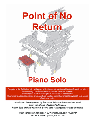 Book cover for Point of No Return Piano Solo