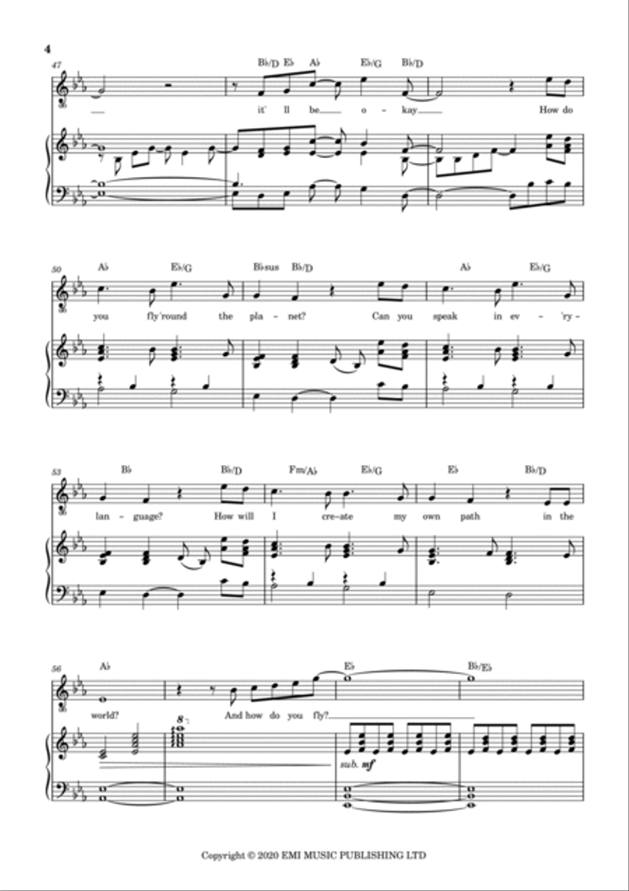 How Do You Fly? Piano, Vocal, Guitar scores gallery preview page 4