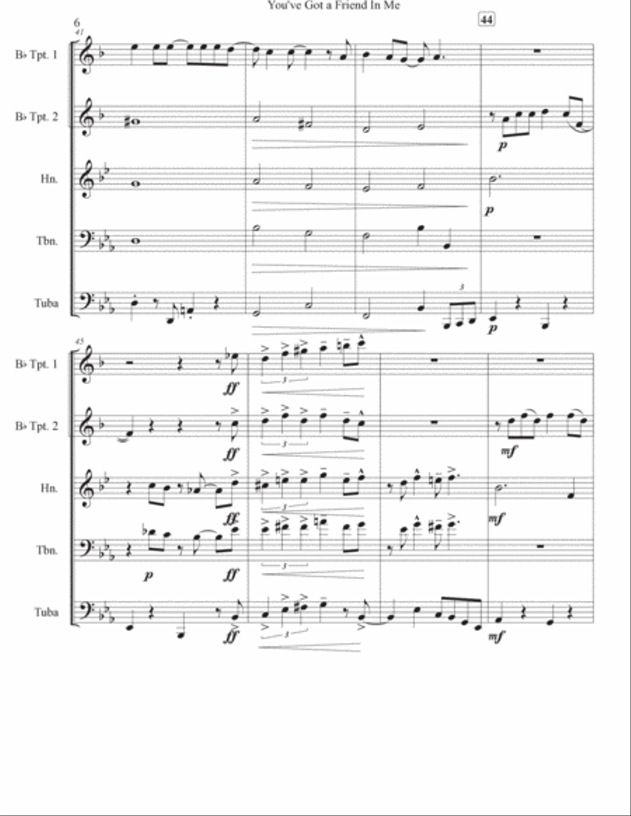 You've Got A Friend In Me Brass Ensemble scores gallery preview page 6