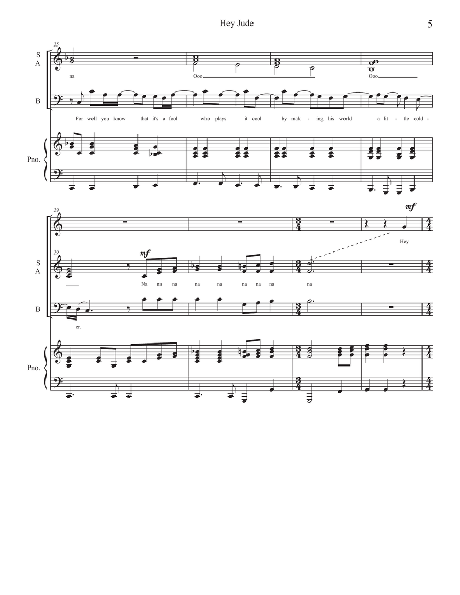 Hey Jude 3-Part scores gallery preview page 5