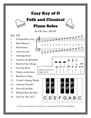 Really Easy Piano Solos in the Key of D