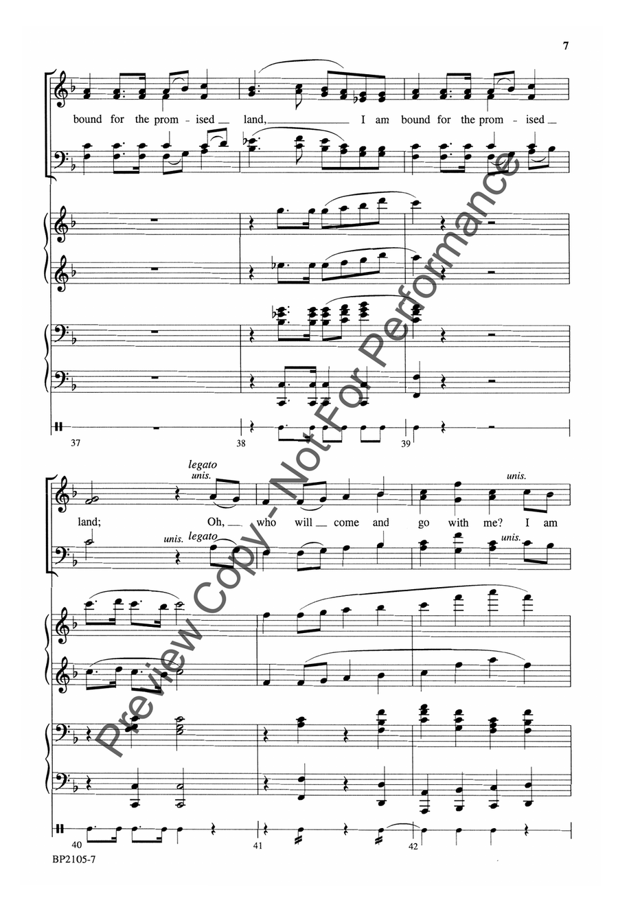 I Am Bound for the Promised Land 4-Part scores gallery preview page 8