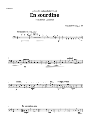 En sourdine by Debussy for Bassoon