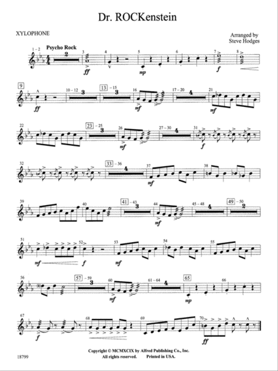 Dr. Rockenstein: Mallets Concert Band scores gallery preview page 1