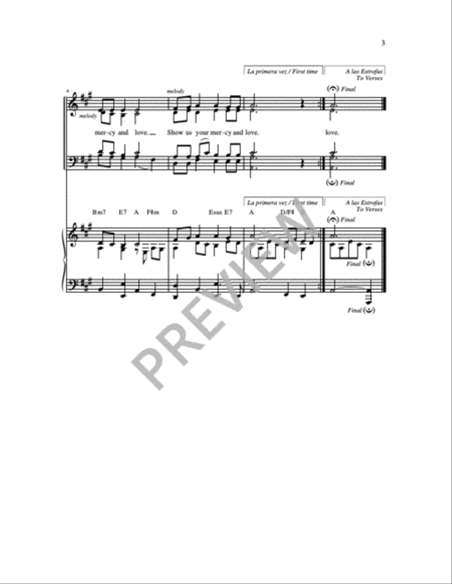 Muéstranos Señor / Lord Show Us Your Mercy 4-Part scores gallery preview page 6