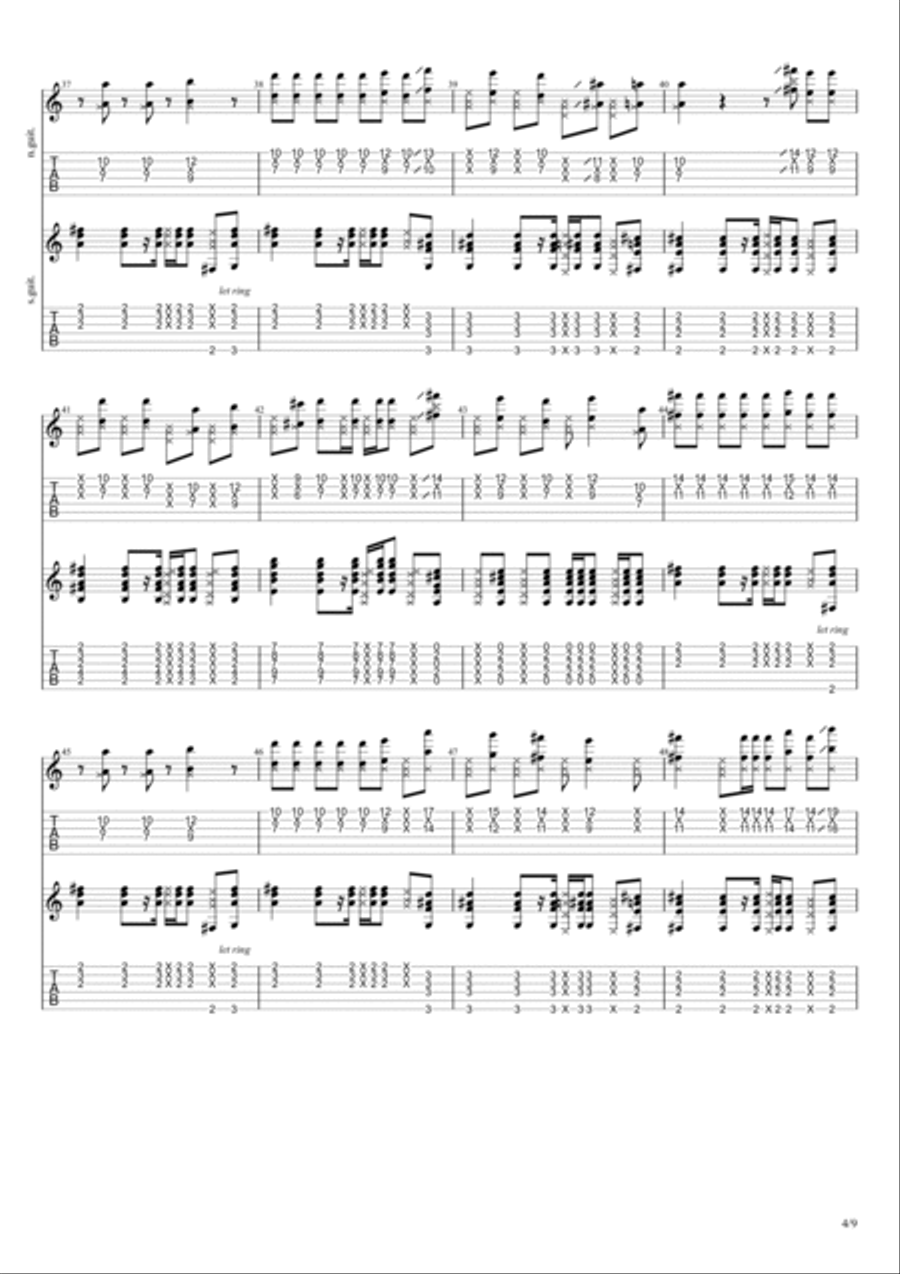 Sign Guitar Tablature scores gallery preview page 4