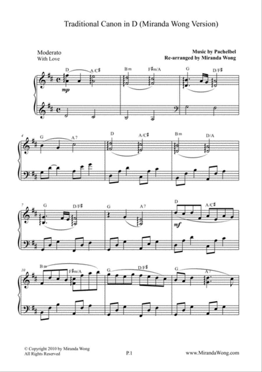 Traditional Canon in D - Elegant Version Piano Solo scores gallery preview page 2