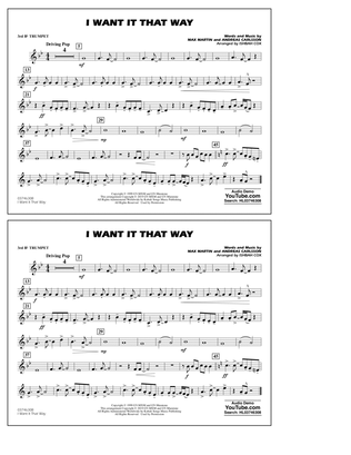 Book cover for I Want It That Way (arr. Ishbah Cox) - 3rd Bb Trumpet