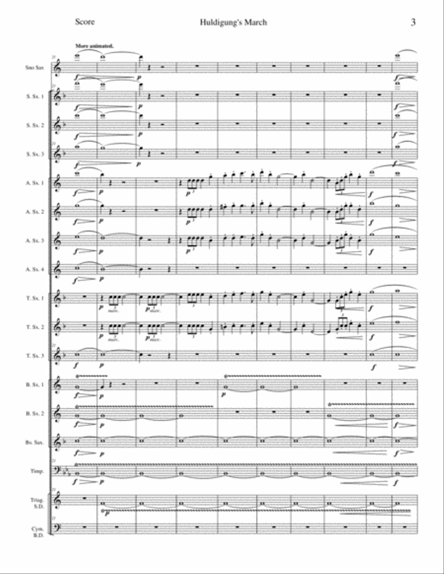 Huldigung's March Woodwind Ensemble scores gallery preview page 3