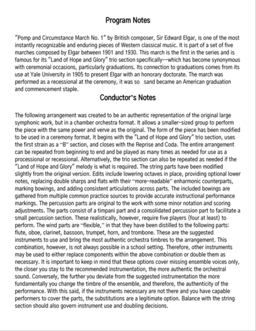 POMP & CIRCUMSTANCE POMP & CIRCUMSTANCE Chamber Orchestra scores gallery preview page 4