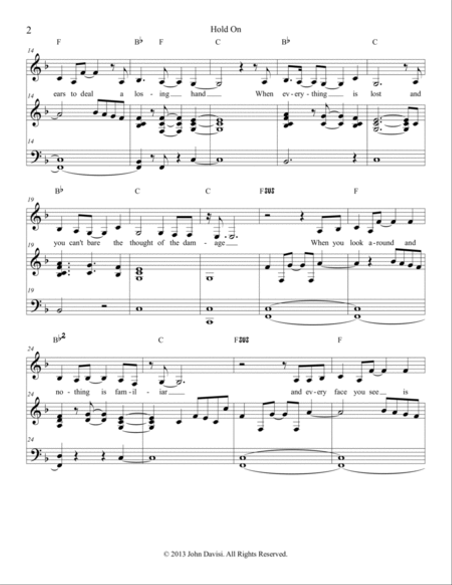 Hold On Hold On Voice scores gallery preview page 3