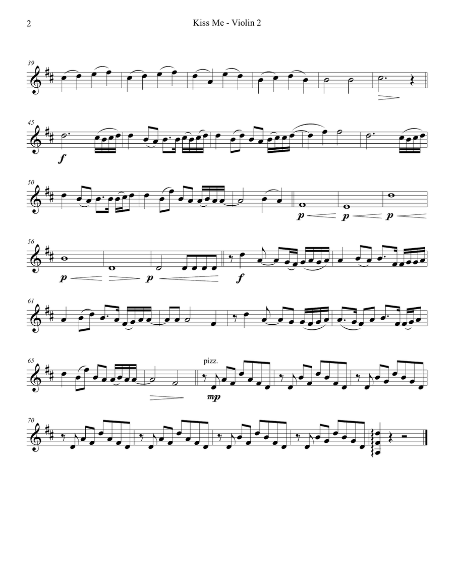 Kiss Me String Quartet scores gallery preview page 4