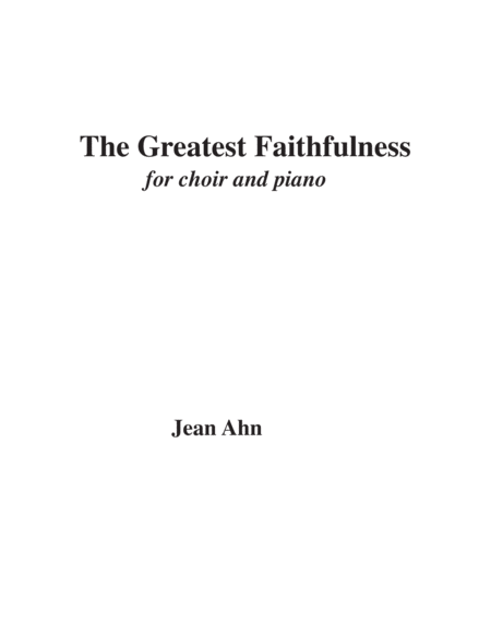 The Greatest Faithfulness image number null