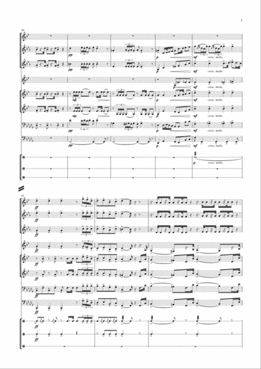 Grieg: Sørgemarj for Rikard Nordraak | Funeral March for Rikard Nordraak (Griegs own transcription Small Ensemble scores gallery preview page 5