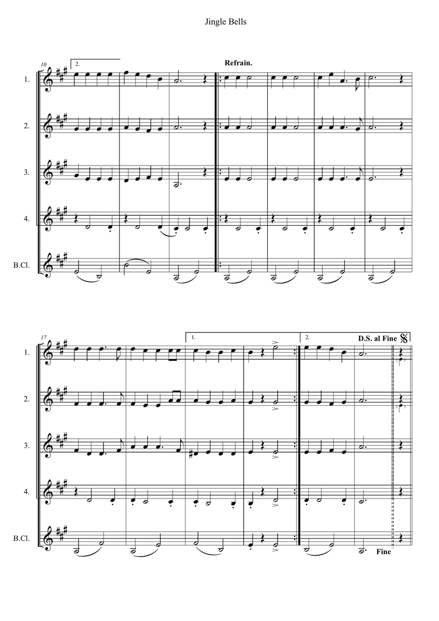 Jingle Bells Woodwind Ensemble scores gallery preview page 2