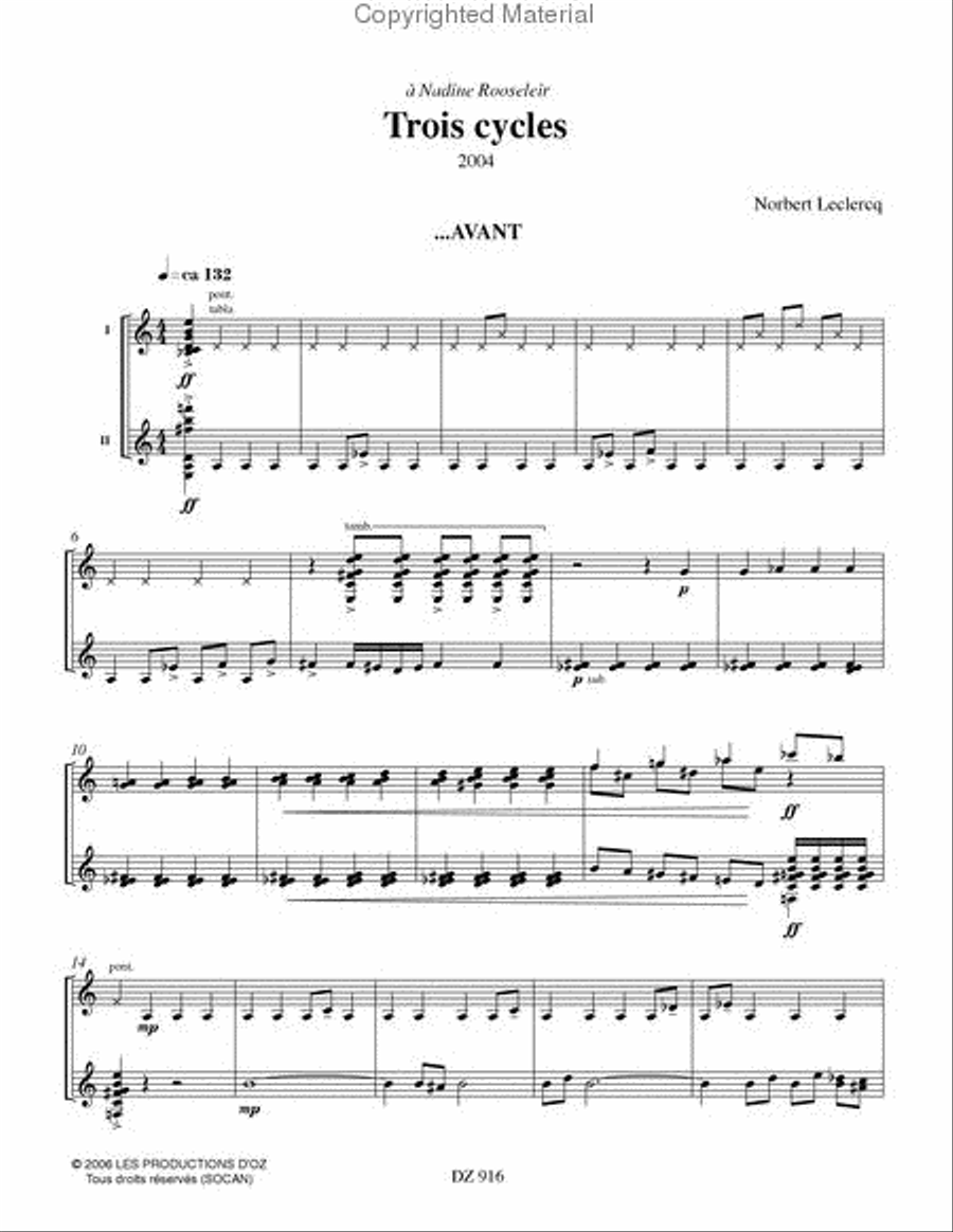 Trois cycles Classical Guitar scores gallery preview page 2