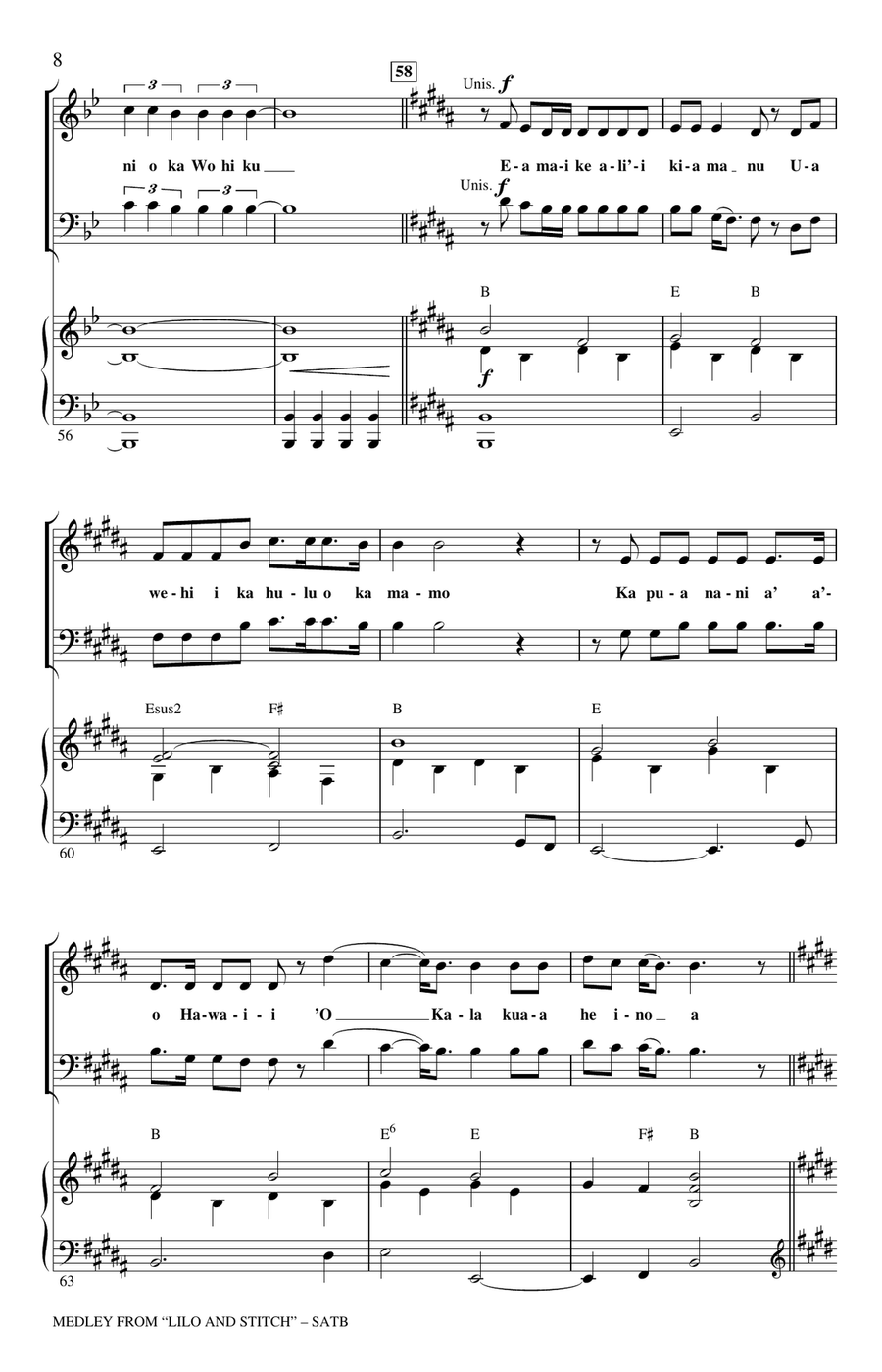 Lilo And Stitch (Medley) 4-Part scores gallery preview page 6