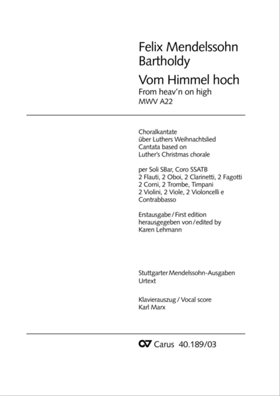 From heav'n on high (Vom Himmel hoch) SSATB scores gallery preview page 2
