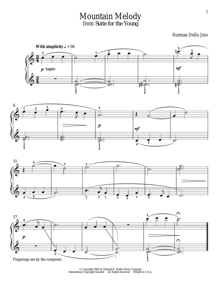 Mountain Melody Piano Solo scores gallery preview page 1