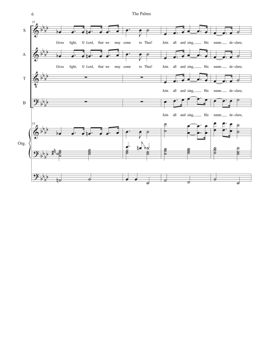 The Palms (Vocal Quartet - (SATB) 4-Part scores gallery preview page 6