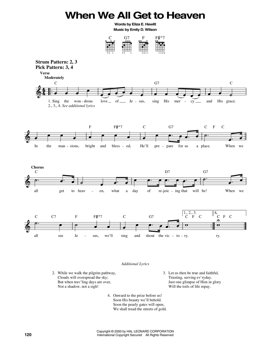 When We All Get To Heaven Easy Guitar scores gallery preview page 1