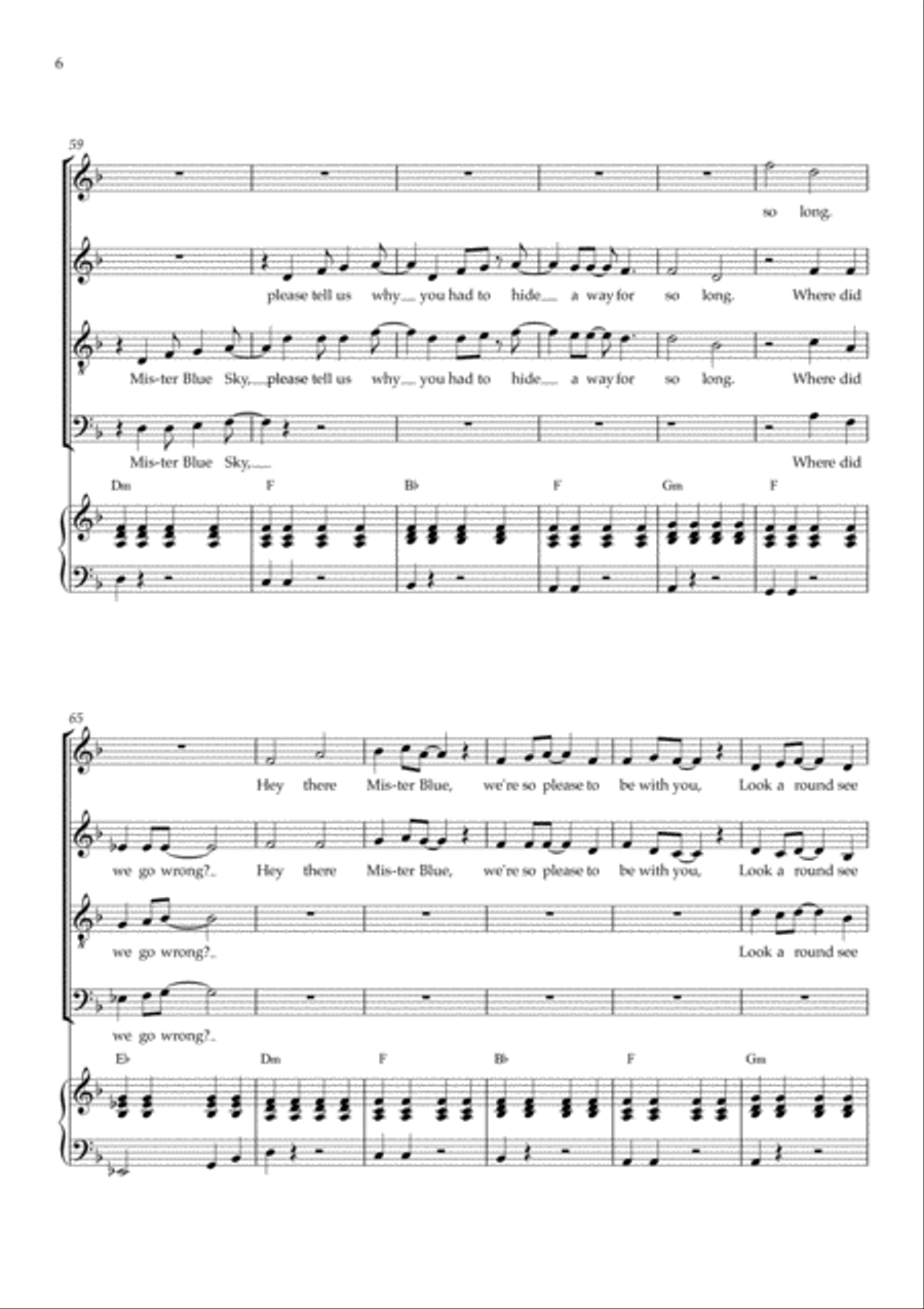 Mr. Blue Sky 4-Part scores gallery preview page 6