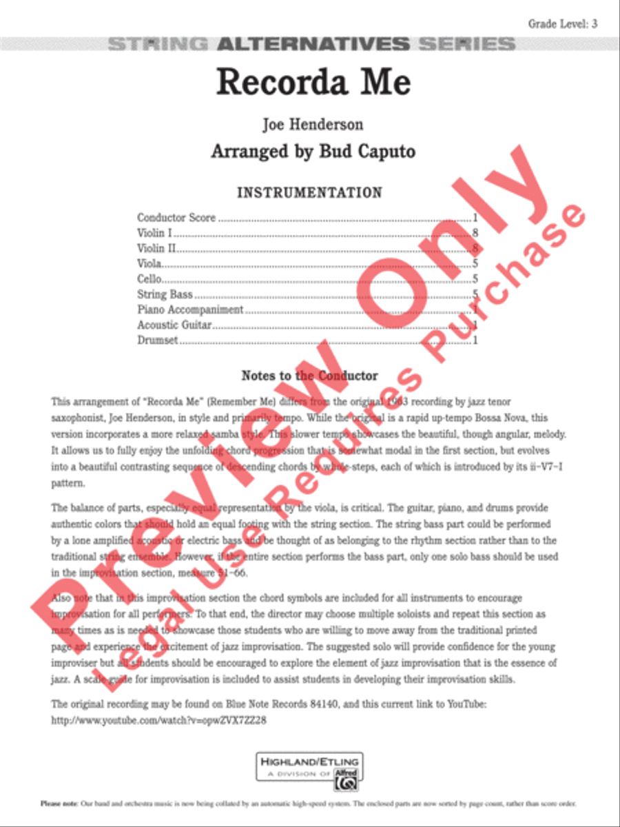 Recorda Me Recorda Me String Orchestra scores gallery preview page 2