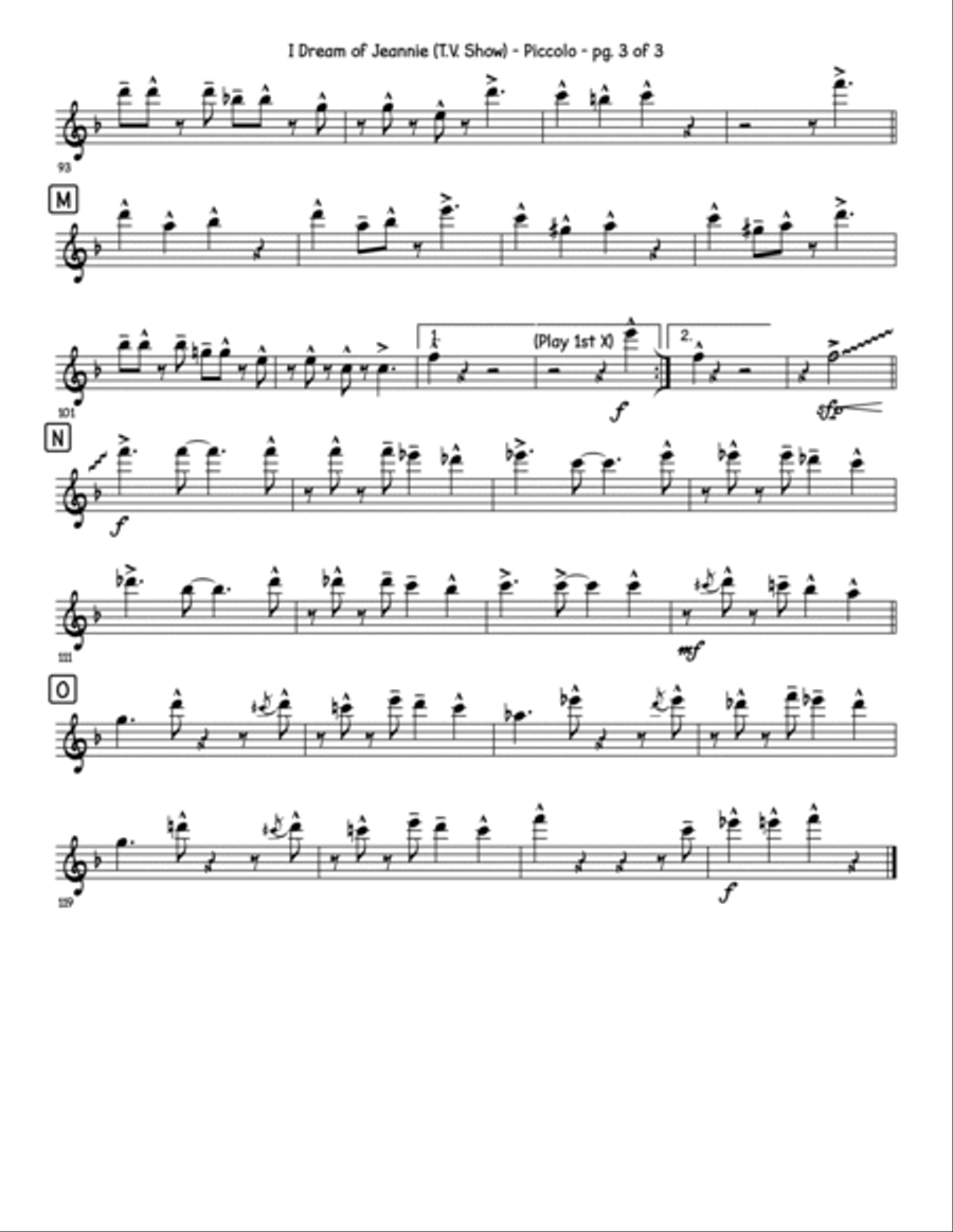 I Dream Of Jeannie Woodwind Ensemble scores gallery preview page 4