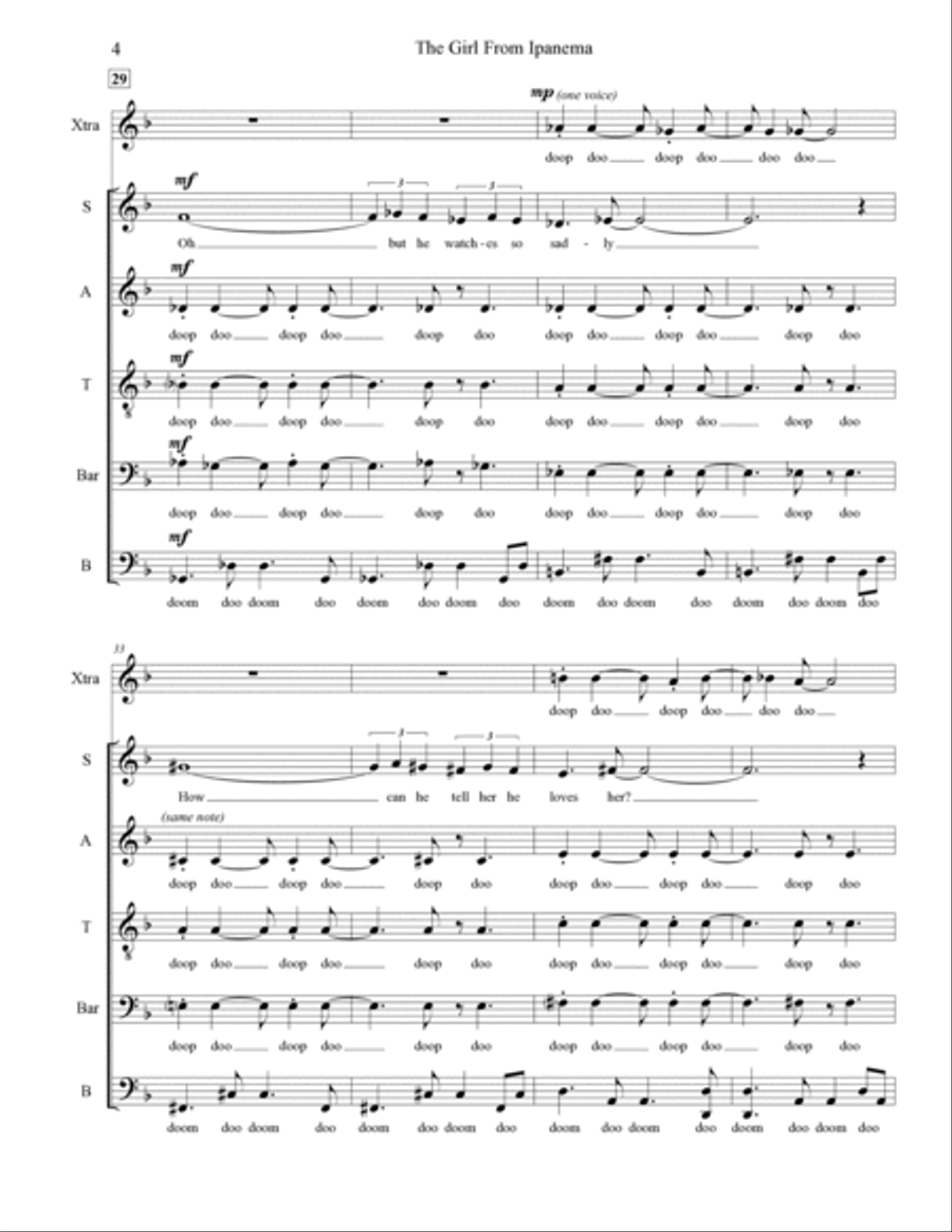 The Girl From Ipanema (garôta De Ipanema) Divisi scores gallery preview page 4