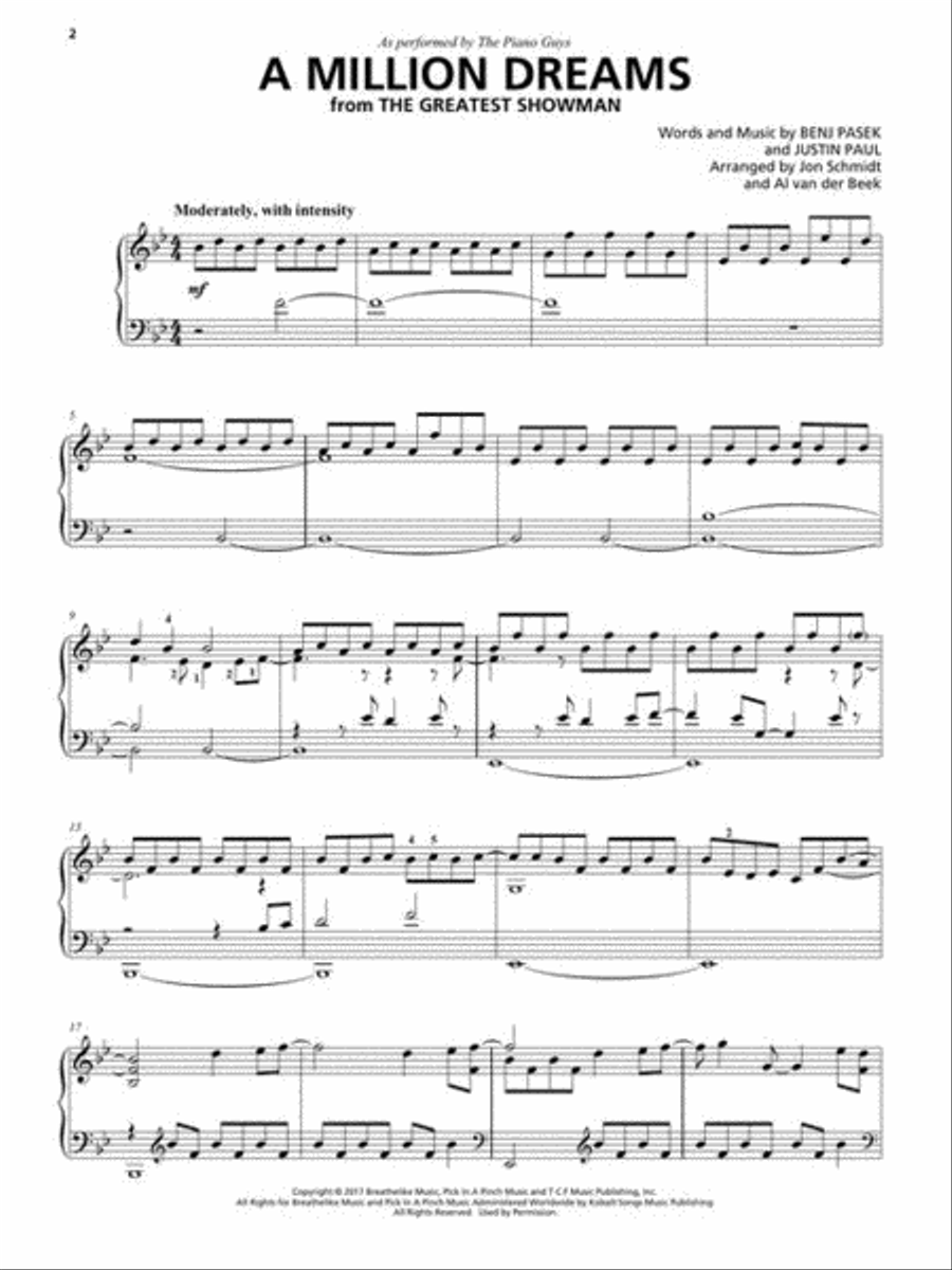 A Million Dreams (from “The Greatest Showman”) Piano Solo scores gallery preview page 3