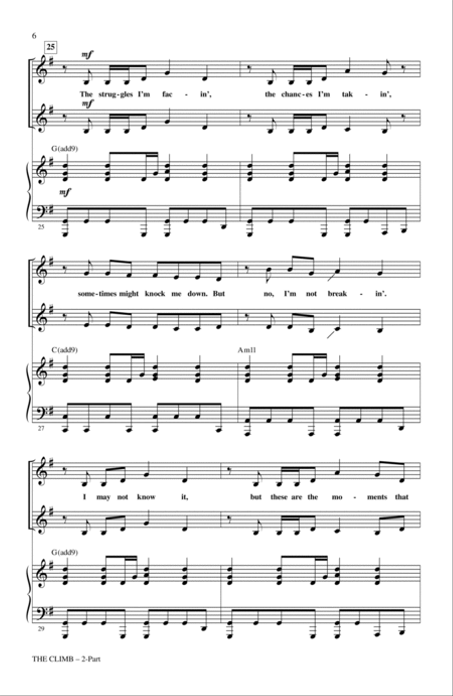 The Climb (from Hannah Montana: The Movie) (arr. Mark Brymer) 2-Part scores gallery preview page 5