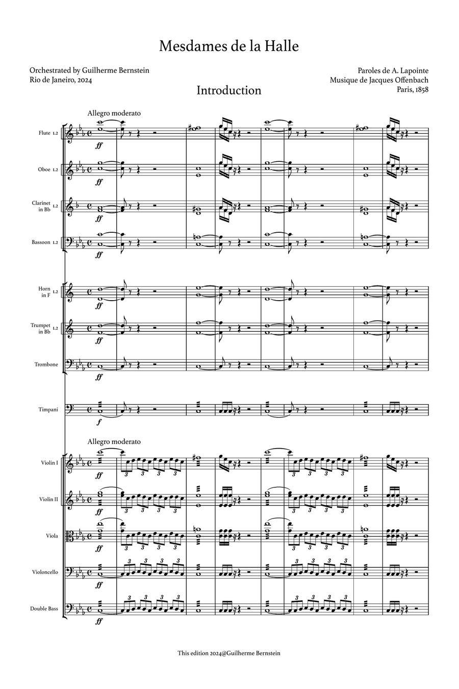 Mesdames de la Halle - full score Chamber Music scores gallery preview page 3