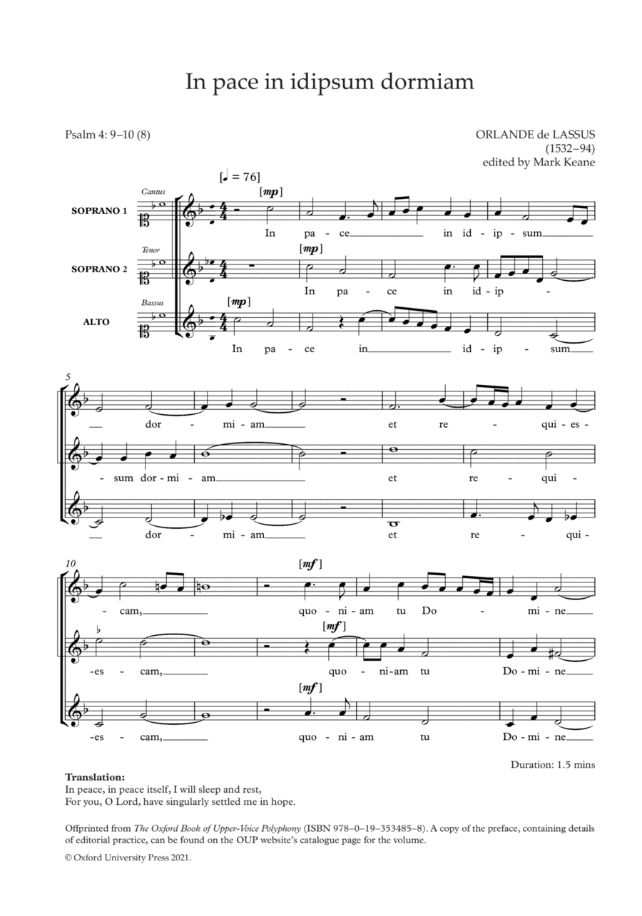 In pace in idipsum dormiam SSA scores gallery preview page 1