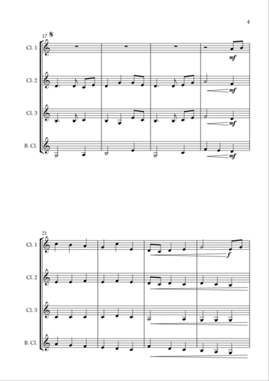 I Vow to Thee, My Country (Jupiter) - Clarinet Quartet Clarinet Quartet scores gallery preview page 5