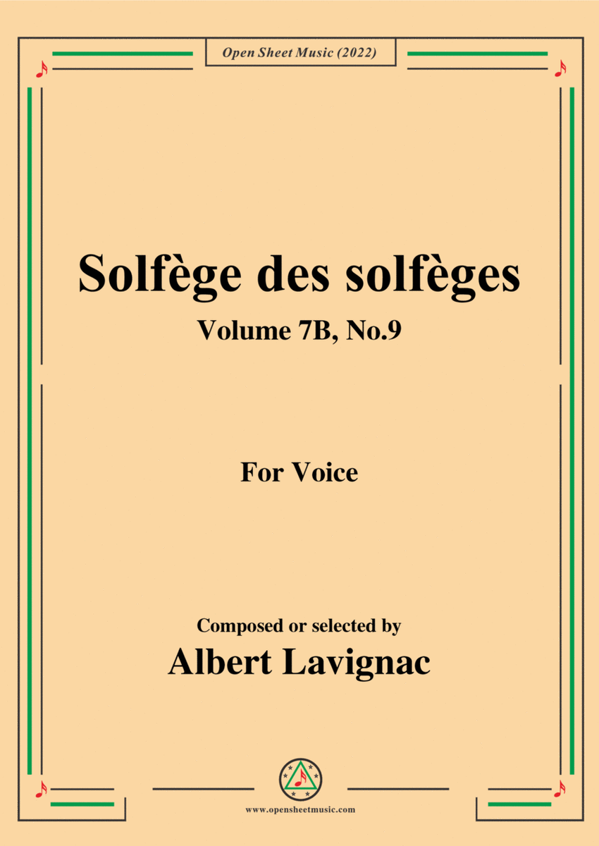 Lavignac-Solfege des solfeges,Volume 7B No.9,for Voice
