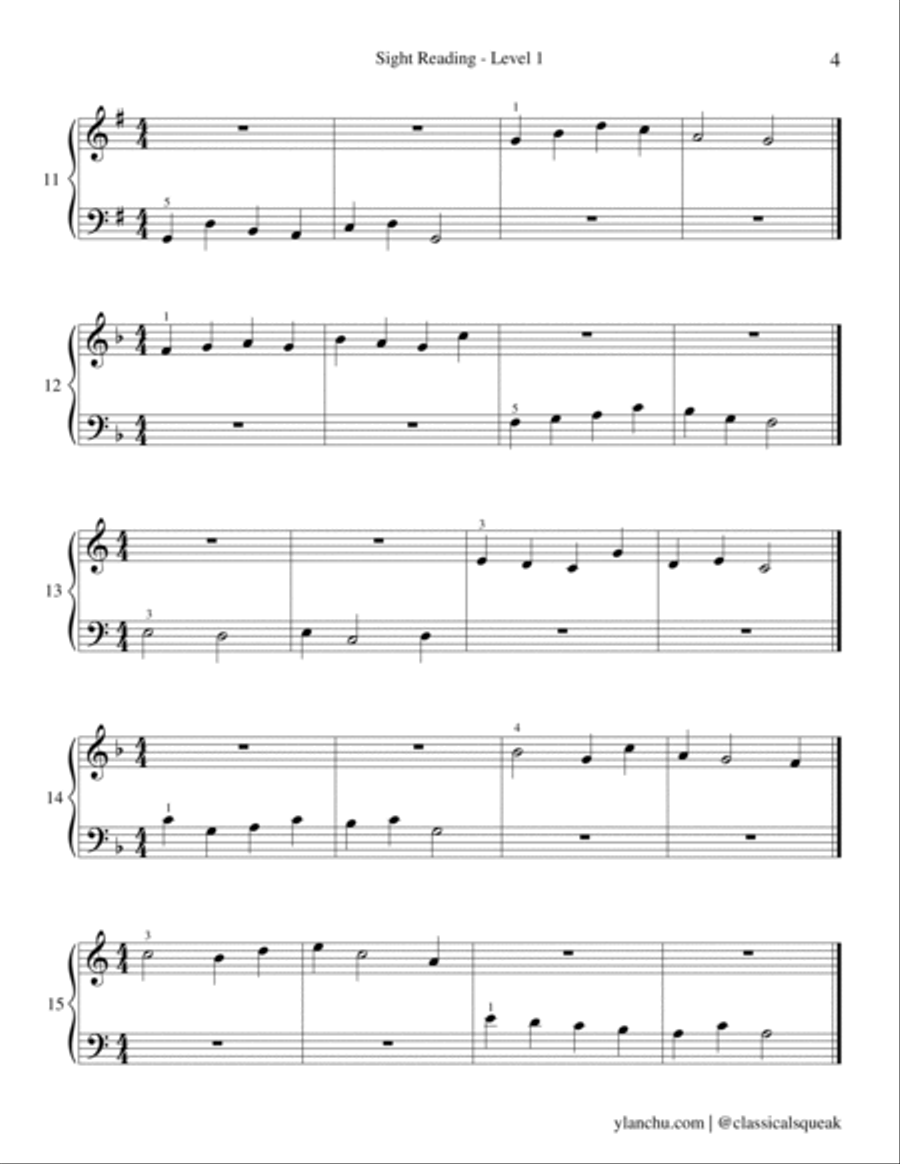 Sight Reading - Level 1 Piano (Digital PDF Download) Piano Method scores gallery preview page 5