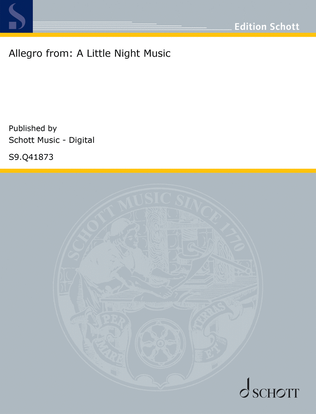 Book cover for Allegro from: A Little Night Music