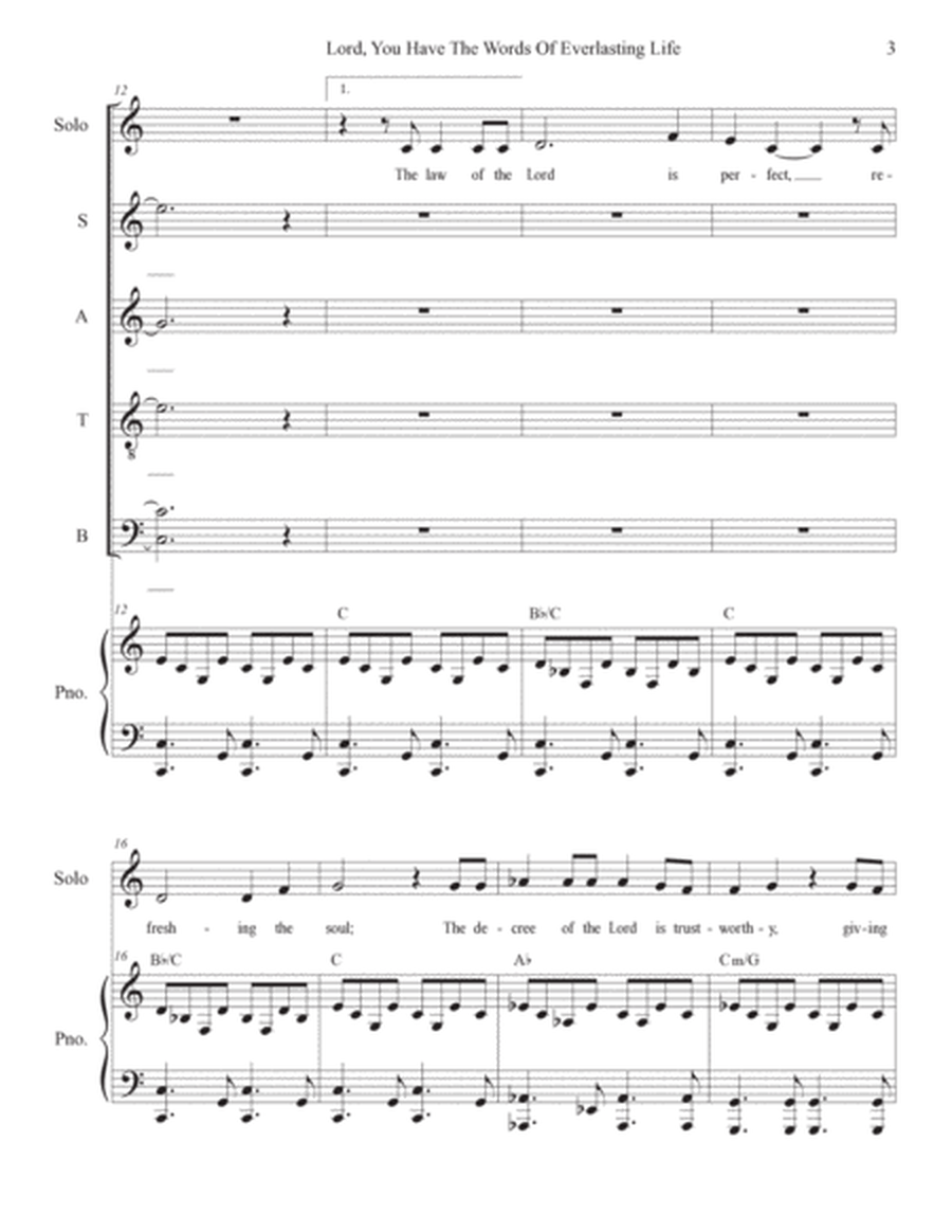 Lord, You Have The Words Of Everlasting Life (Choir/Vocal Score) (SATB Divisi) image number null