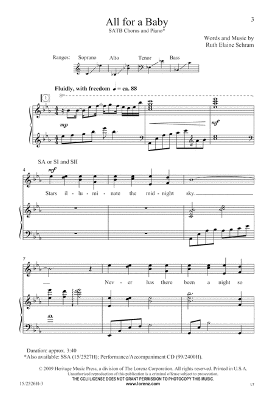All for a Baby All for a Baby 4-Part scores gallery preview page 4