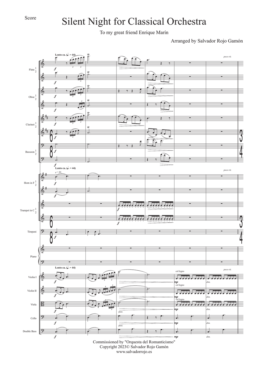 Silent Night for Classical Orchestra Chamber Orchestra scores gallery preview page 2