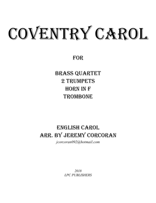 Coventry Carol for Brass Quartet
